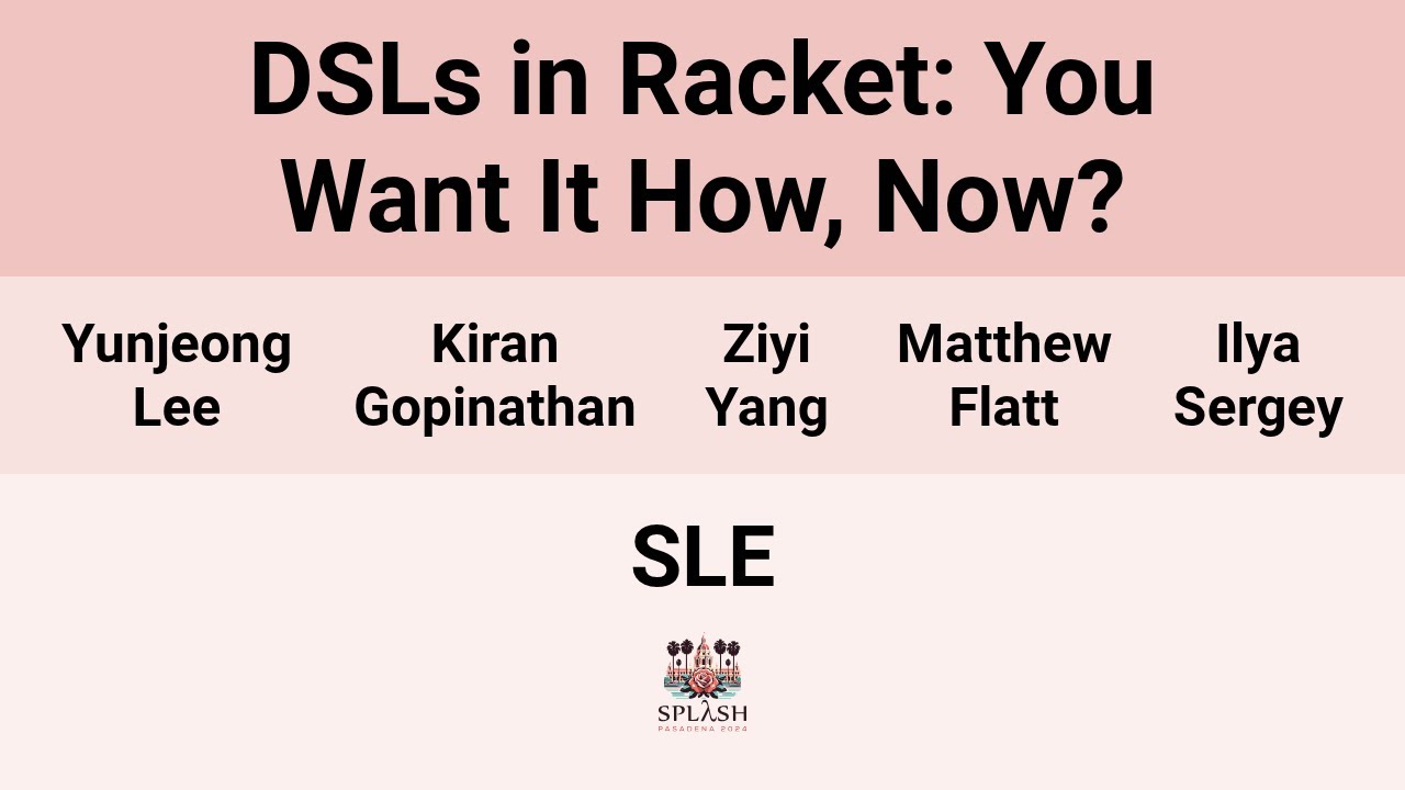 [SLE24] DSLs in Racket: You Want It How, Now?