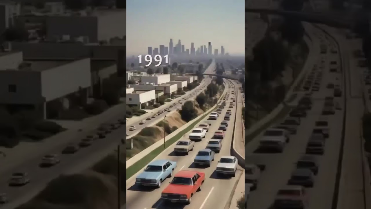 Los Angeles Through Time: 1780 to 2100 (AI Timelapse)  #top #shorts #losangeles