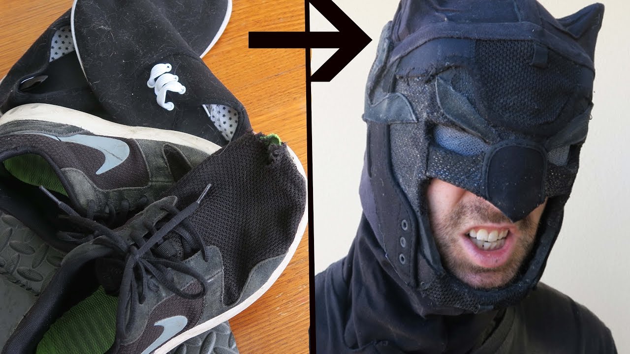 Homeless Batman Part 2: A Batman Cowl from Old Shoes