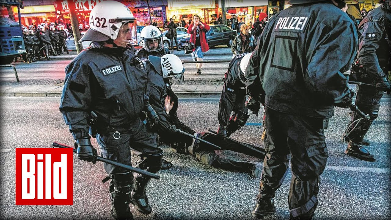 1. Mai - Randale in Hamburg - Demo eskaliert - Wasserwerfer / Polizei / Pferdemarkt