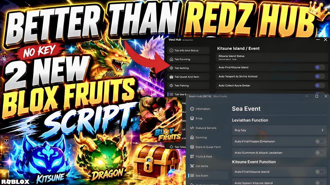 [NO KEY] 2 NEW BLOX FRUITS SCRIPT (Roblox) | BETTER THAN REDZ HUB | FAST AUTO FARM + Delta Executor 