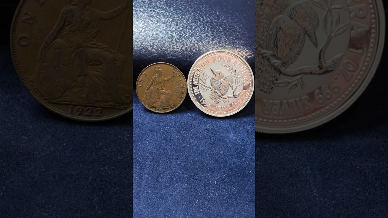 1922 Bronze Penny vs 1994 1oz Silver Kookaburra Magnet Slide Test