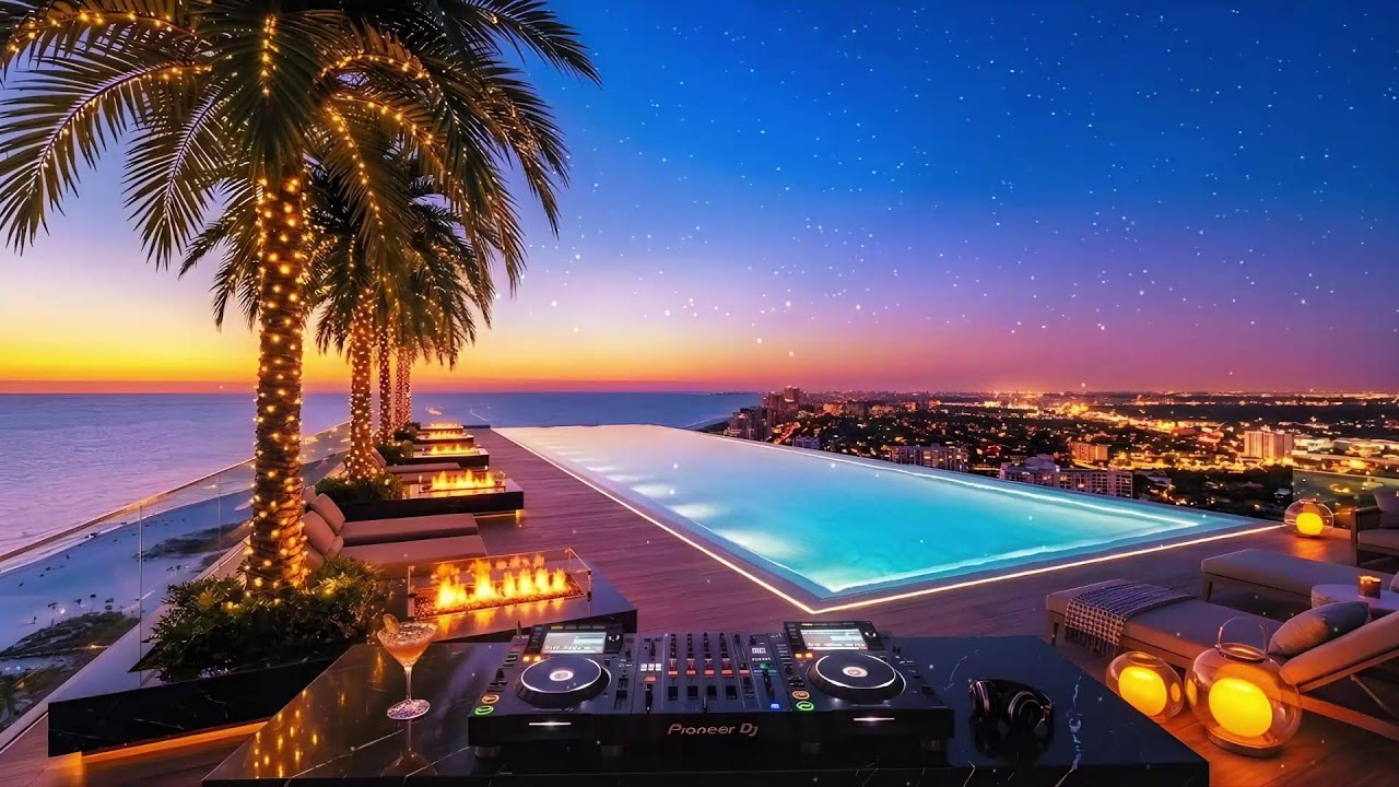 Luxury Cliffside Lounge | 24/7 Organic House • Mediterranean Sunset Reset