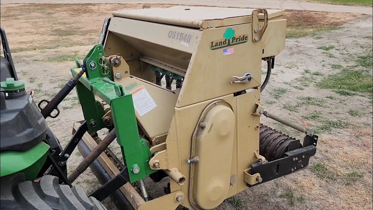 Land Pride OS1548 Overseeder Review. Fall seeding our food plot, wildflowers and lawn.