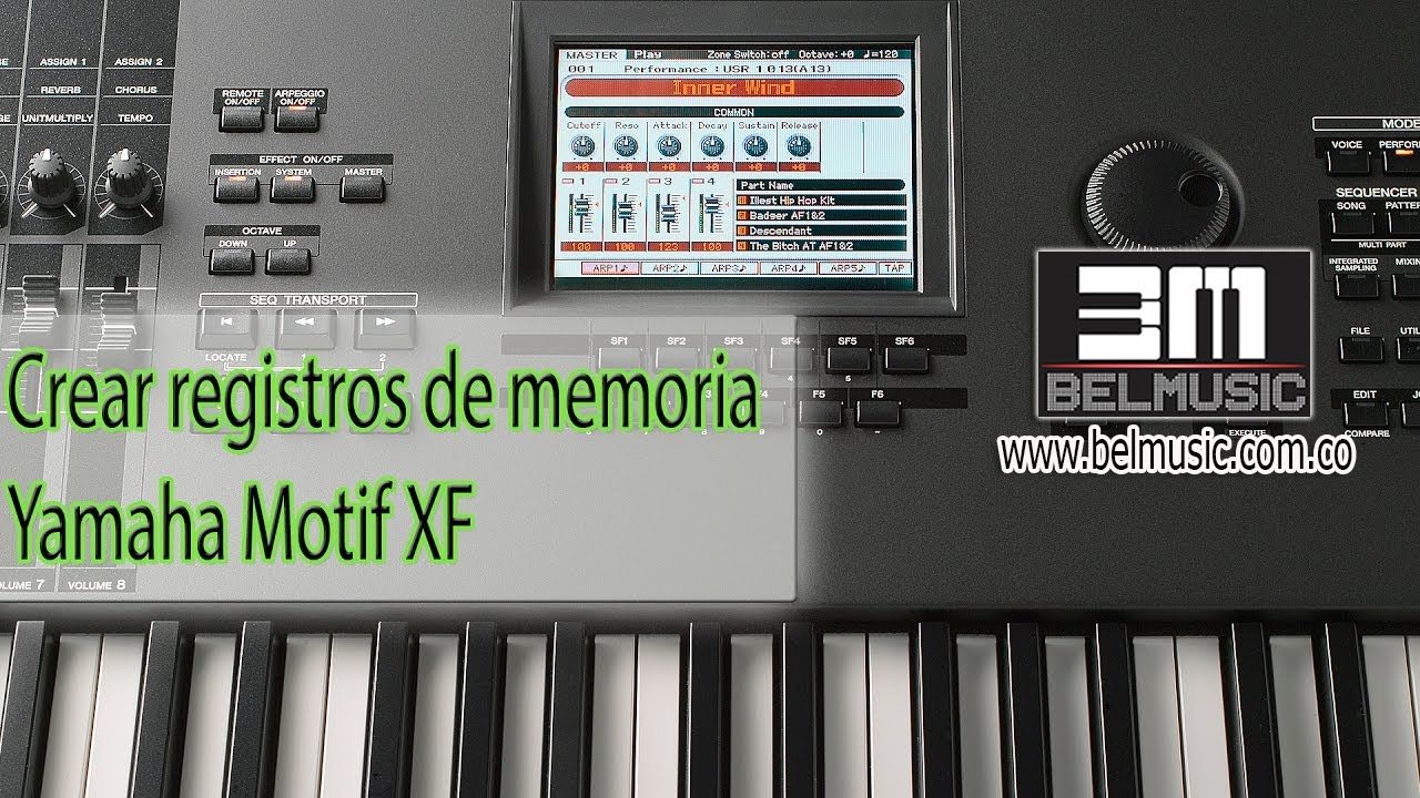 Sintetizador Yamaha Motif XF  (Crear registros de memoria )