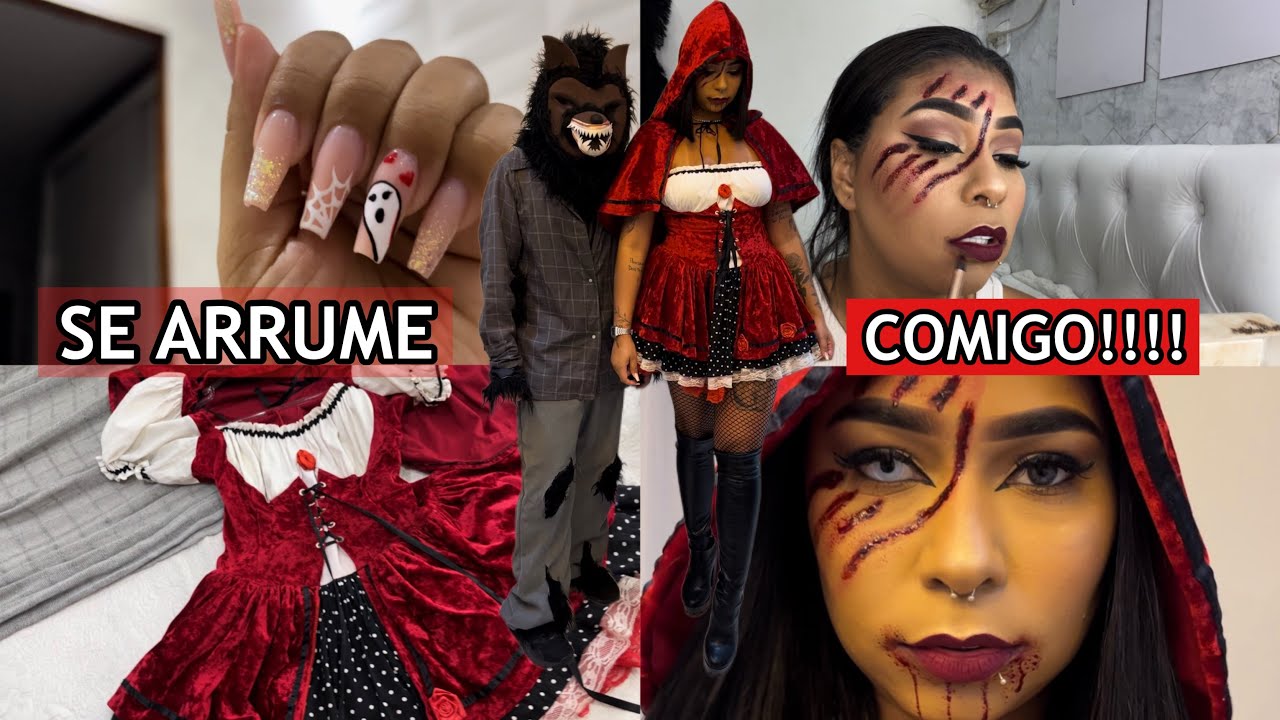 SE ARRUME COMIGO PARA UMA FESTA HALLOWEN| Chapeuzinho Vermelho ✨
