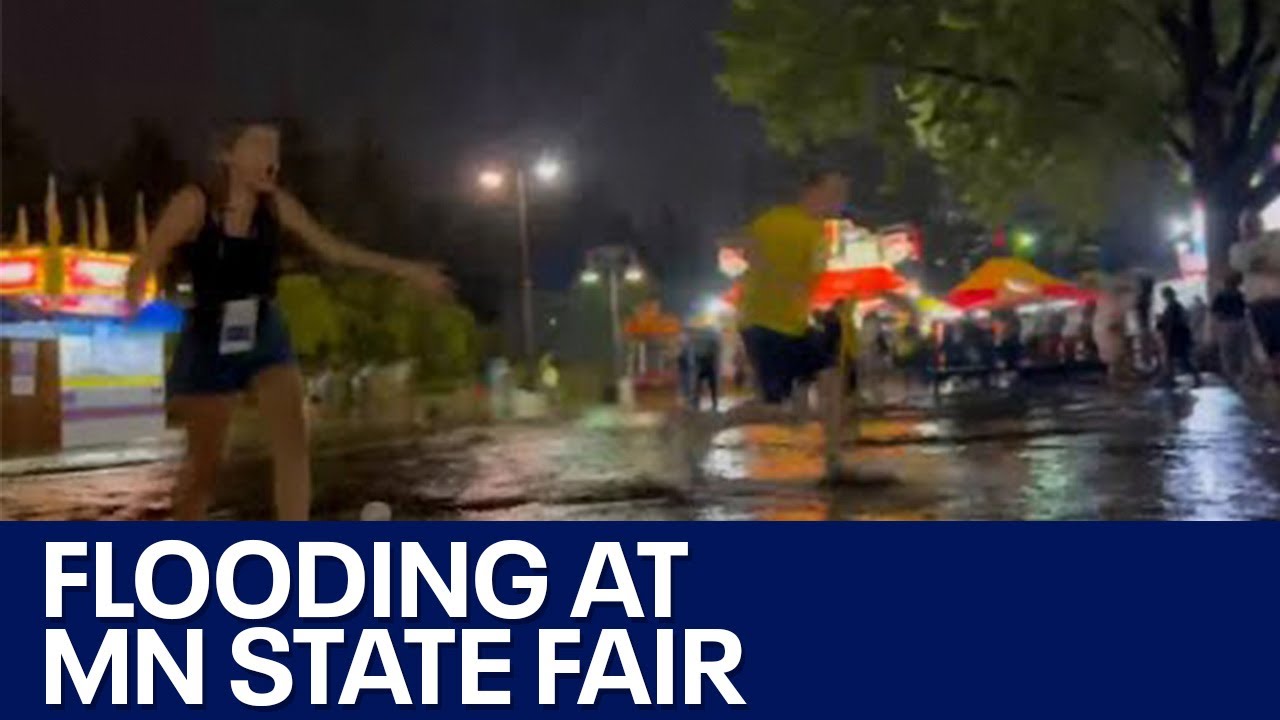 Flooding at the Minnesota State Fair Grandstand after storms