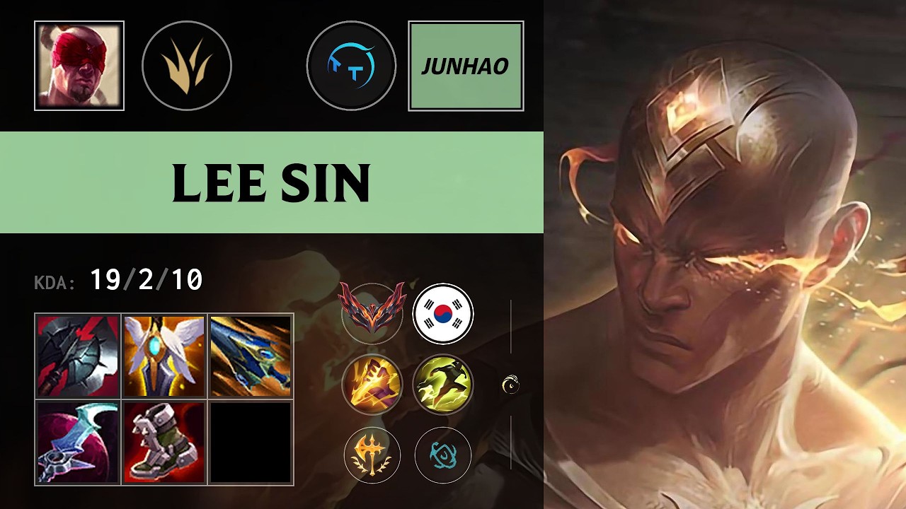 (TT Junhao) Lee Sin Jungle vs Jarvan IV - KR Grandmaster Patch 26.12