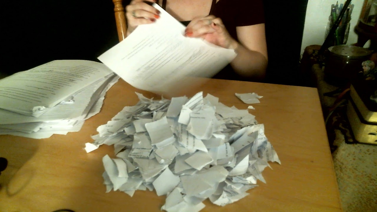 ASMR Satisfying Paper Sounds of Shredding, Ripping, Tearing, Crumpling, and Organizing
