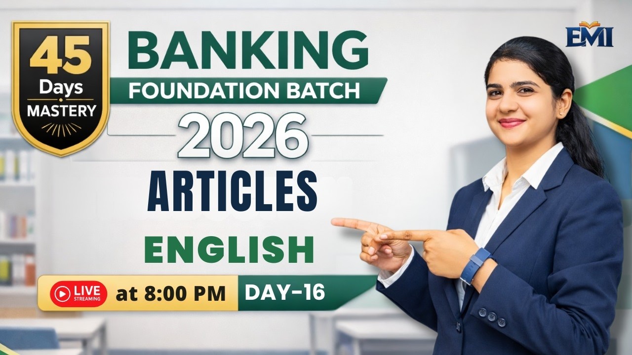 Banking Foundation Batch 2026 | English - Articles | FREE Day-16 Class#edumerit