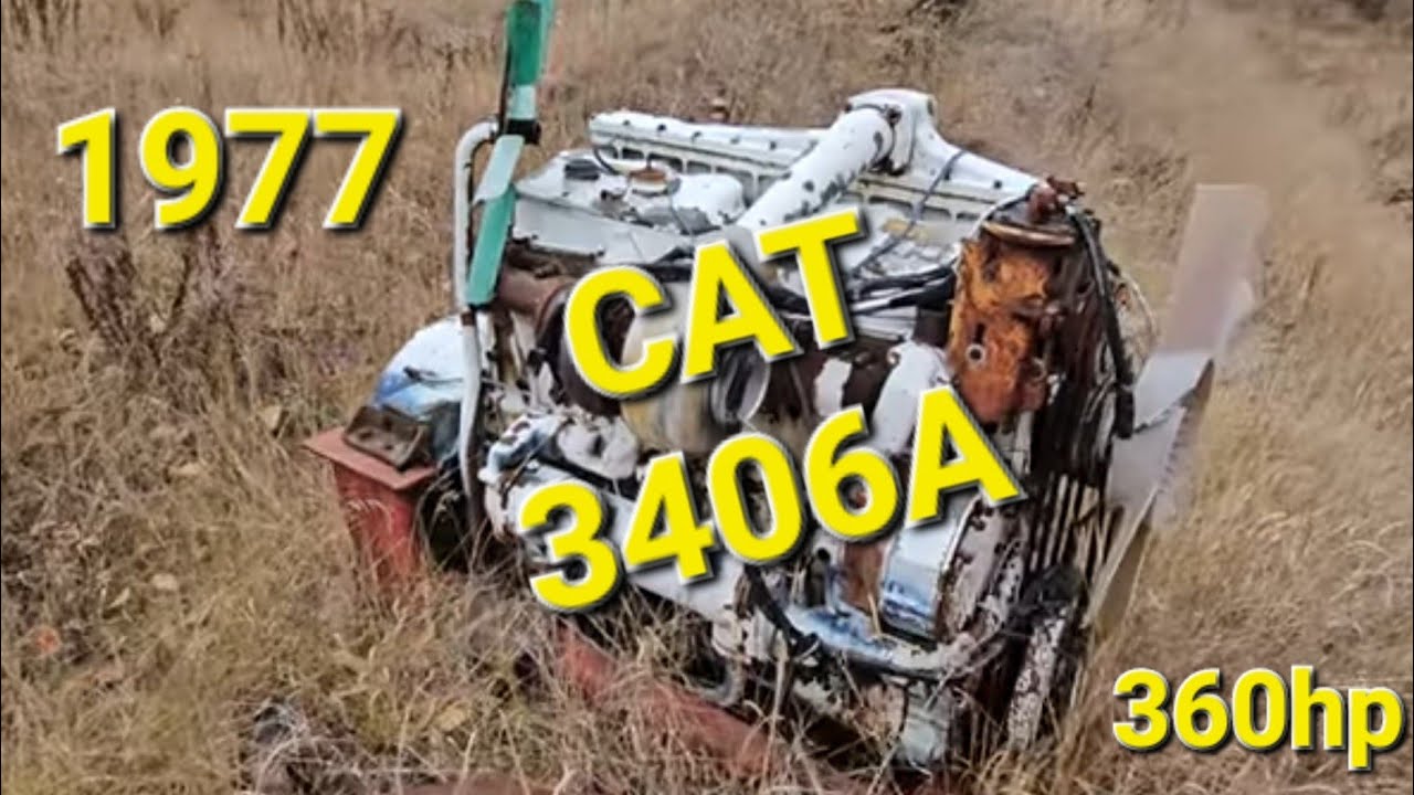 The original CAT 3406A 360hp engine out of the 1977 Peterbilt 359 😮