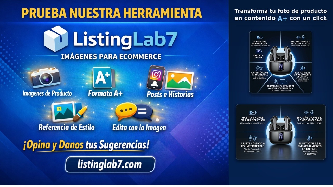 Cómo crear imágenes de producto con IA para ecommerce, Amazon A+ e Instagram | ListingLab7