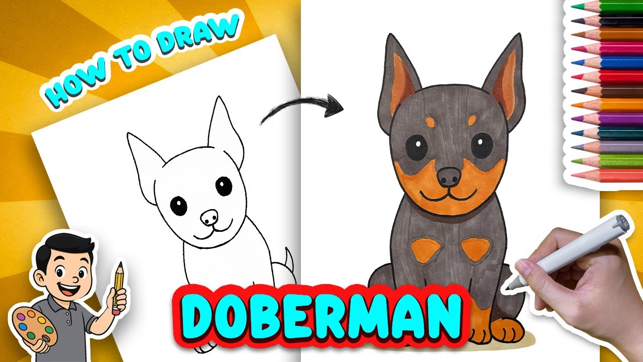 How to Draw a Doberman Puppy | Step by Step Tutorial