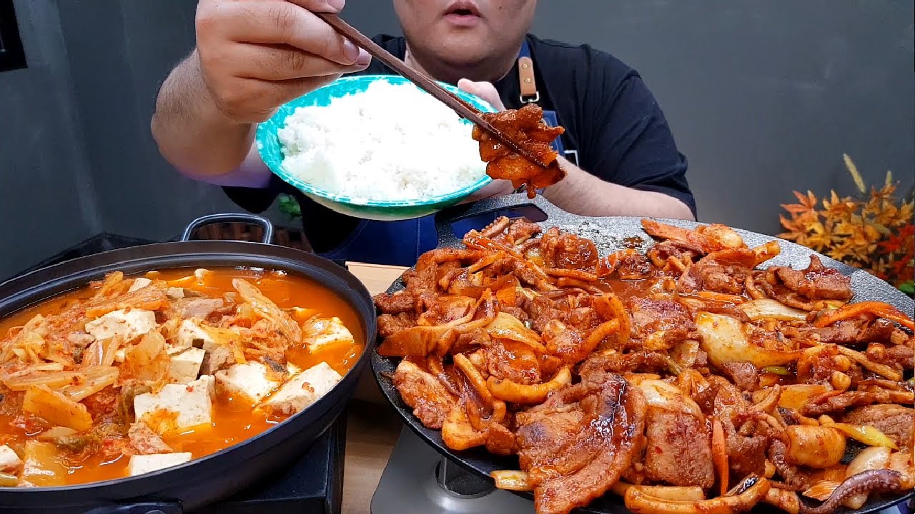 고추장 오삼불고기 + 참치두부김치찌개 + 볶음밥 마무리까지 한식요리먹방 MUKBANG