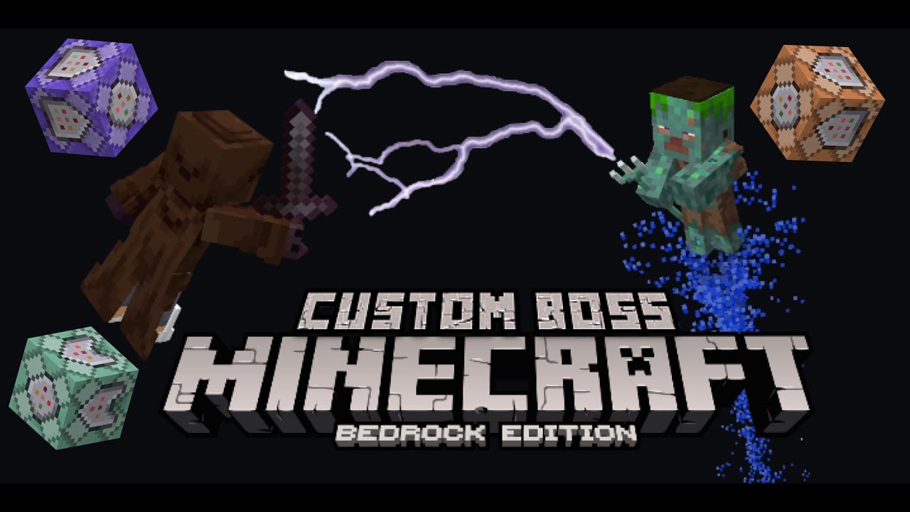 Minecraft Bedrock - How To Make Custom Mob Boss Using Commands - Command Block Tutorial