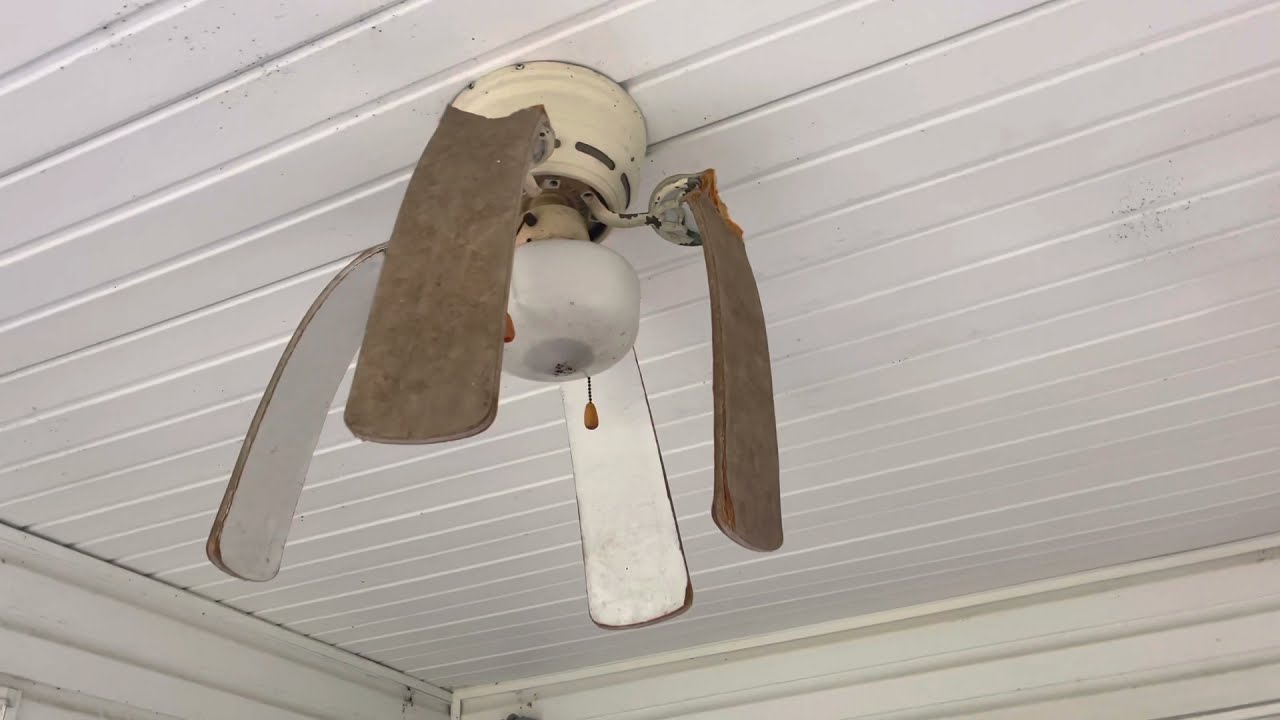 Old Neglected Ceiling Fan Blade Falls Off On Camera..