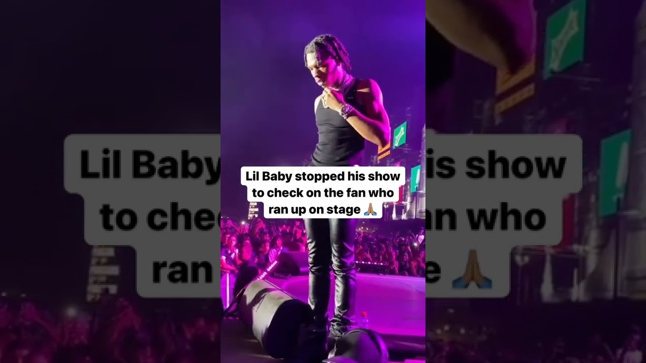 Lil Baby's security pushes fan offstage 😂