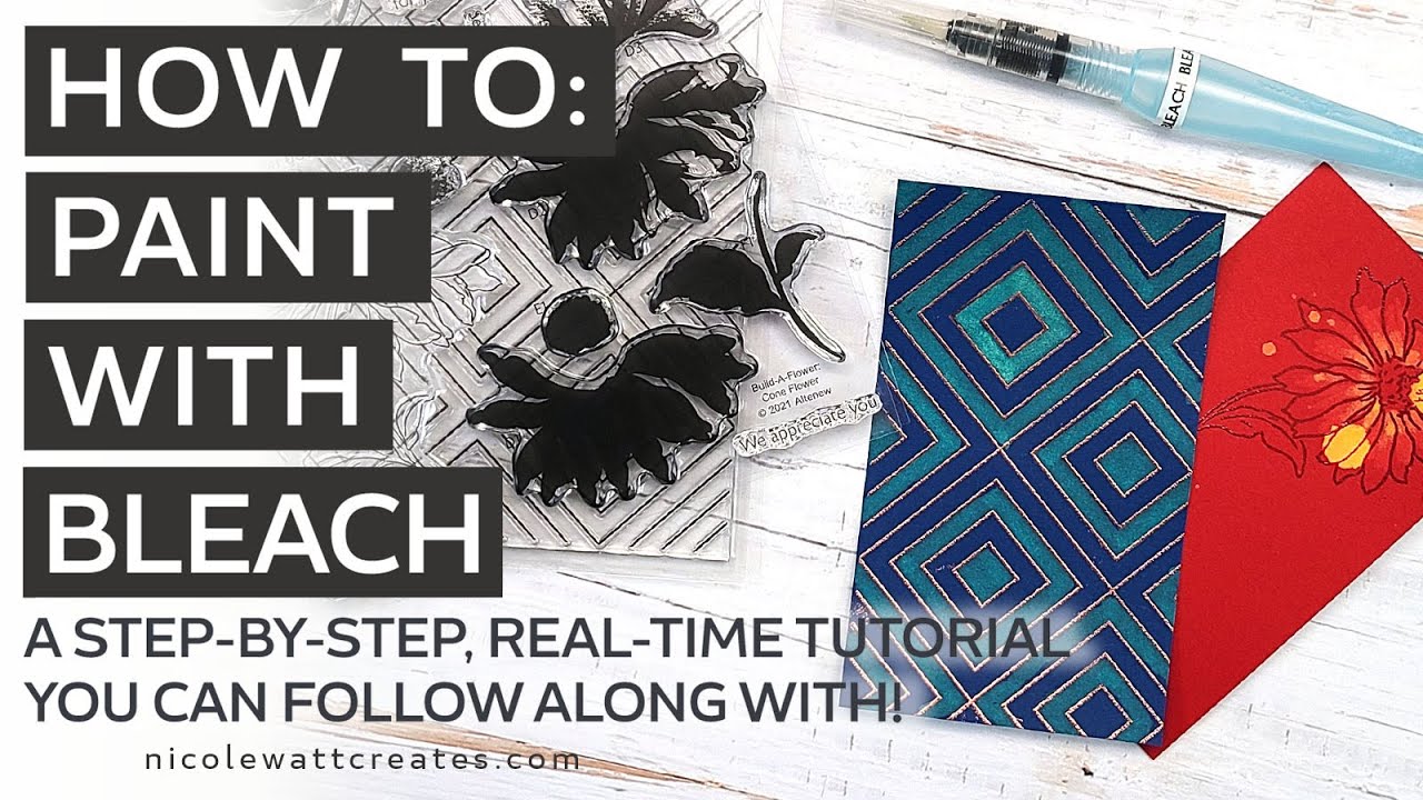 How to: Painting with Bleach | Card Making, Mixed Media Art & Craft Techniques