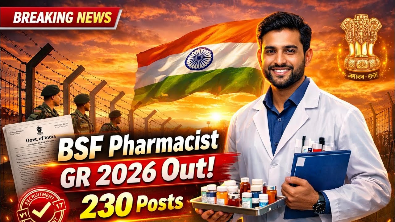 BSF Pharmacist GR 2026 Out | 230 Posts | Assistant Sub Inspector Recruitment Rules