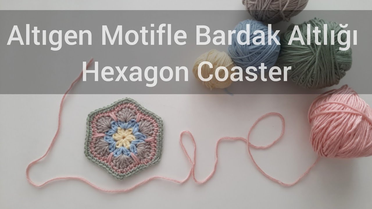 Altıgen Motif | Örgü Bardak Altlığı |Hexagon Coaster #coaster #motif #bardakaltlığı