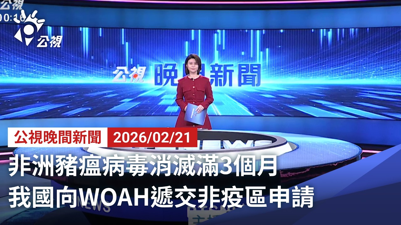 20260221 公視晚間新聞 完整版（無網路版權內容除外）｜非洲豬瘟病毒消滅滿3個月 我國向WOAH遞交非疫區申請