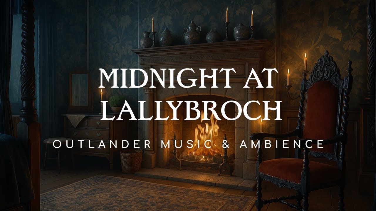 Outlander Ambience | Midnight at Lallybroch | Music & Fireplace ASMR | Reading Ambience