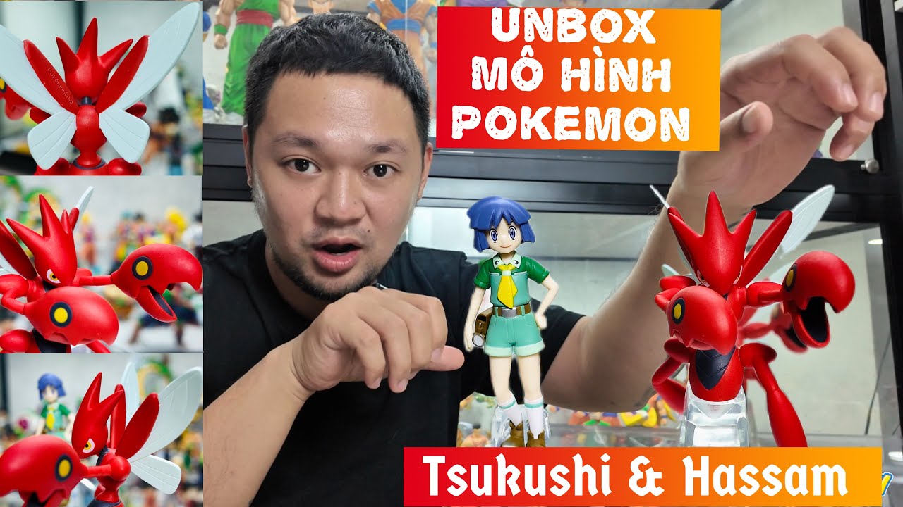 Unbox mô hình Tsukushi & Hassam | figure Bugsy & Scizor pokemon scale world Bandai namco
