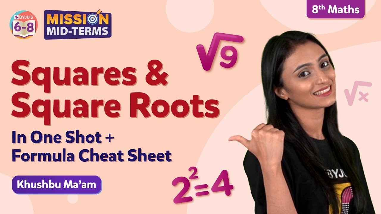 Squares and Square Roots Class 8 Maths in One shot with Formula Cheat Sheet | BYJU'S - Class 8
