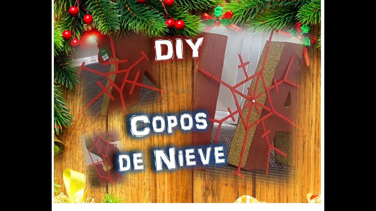 Copos de nieve / DIY / con palitos de madera