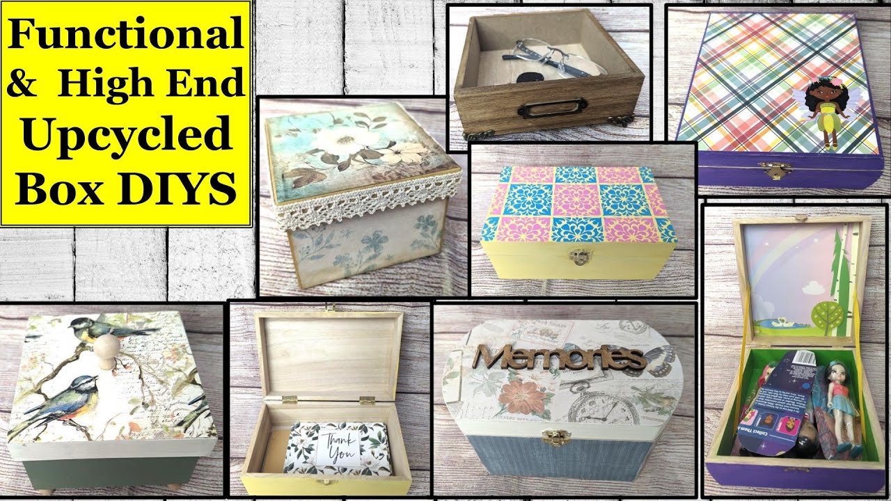 MUST TRY Functional & High--End Upcycled Box DIYS | Dollar Tree DIY | Unfinished wood boxes