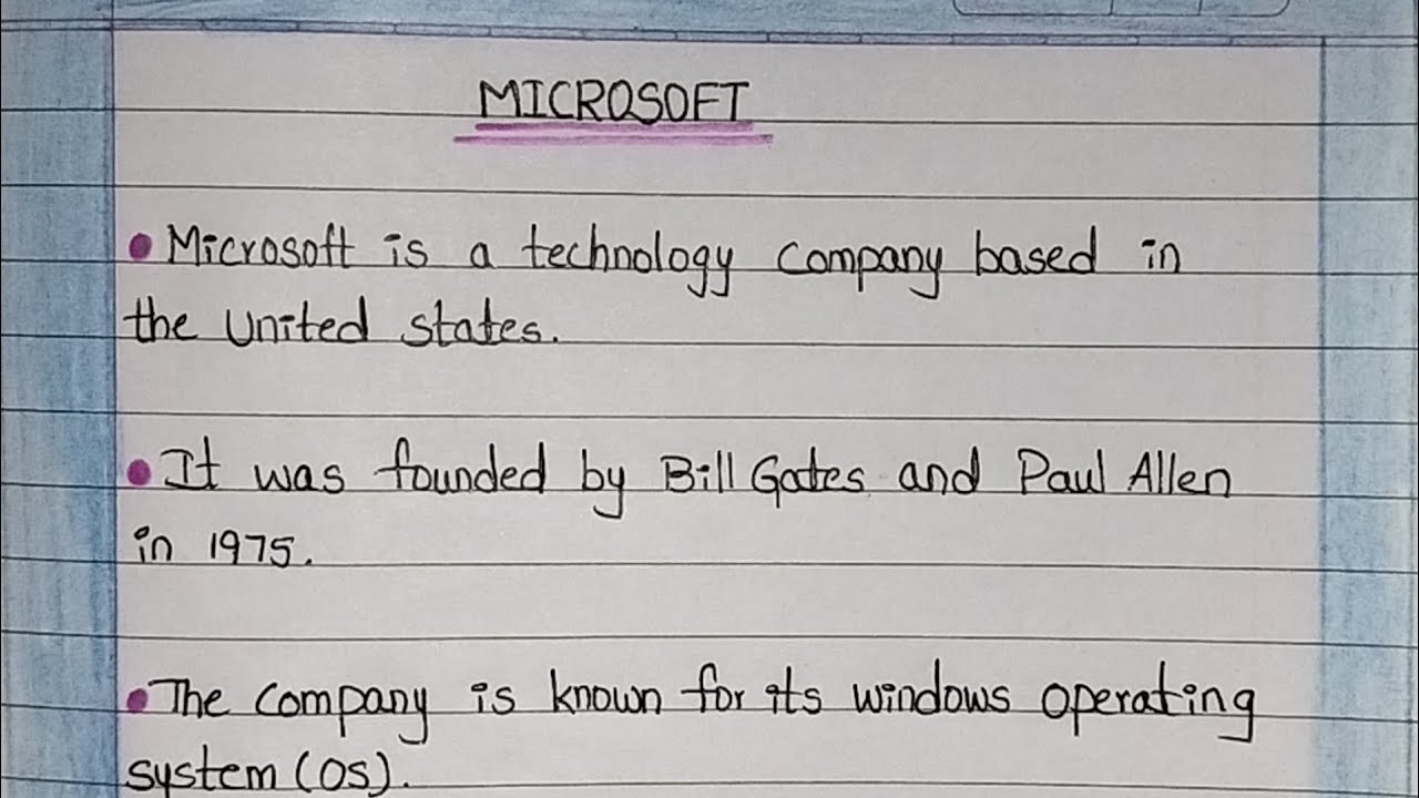 Microsoft Essay In English|10 Lines On Microsoft Essay|Essay On Microsoft|Microsoft Essay In 10Lines