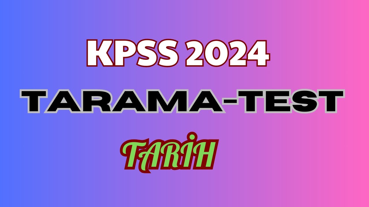 1) SINAV TARZI / KPSS Tarih Deneme Sınavı - KPSS 2024