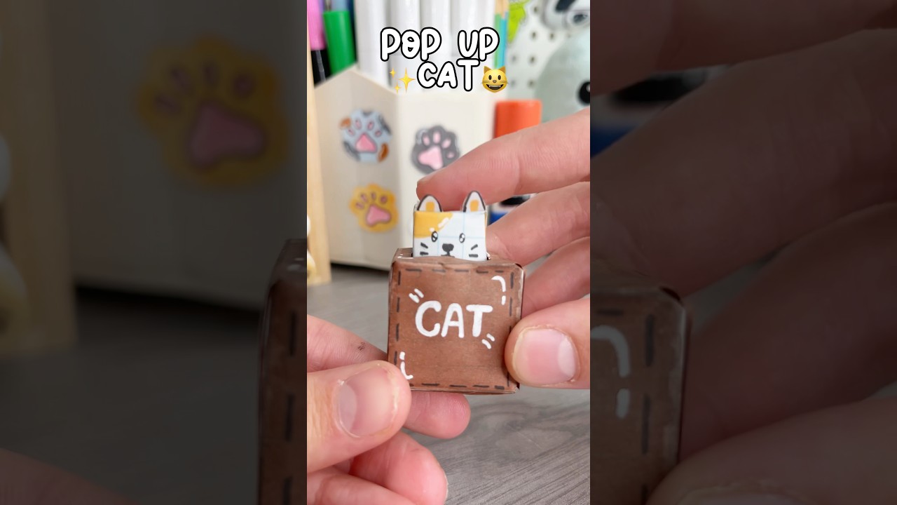 😺Cute Mini DIY Cat Pop up!? #cutecrafts #papercraft #crafts #craft #diy #cat #cute #thingstodo