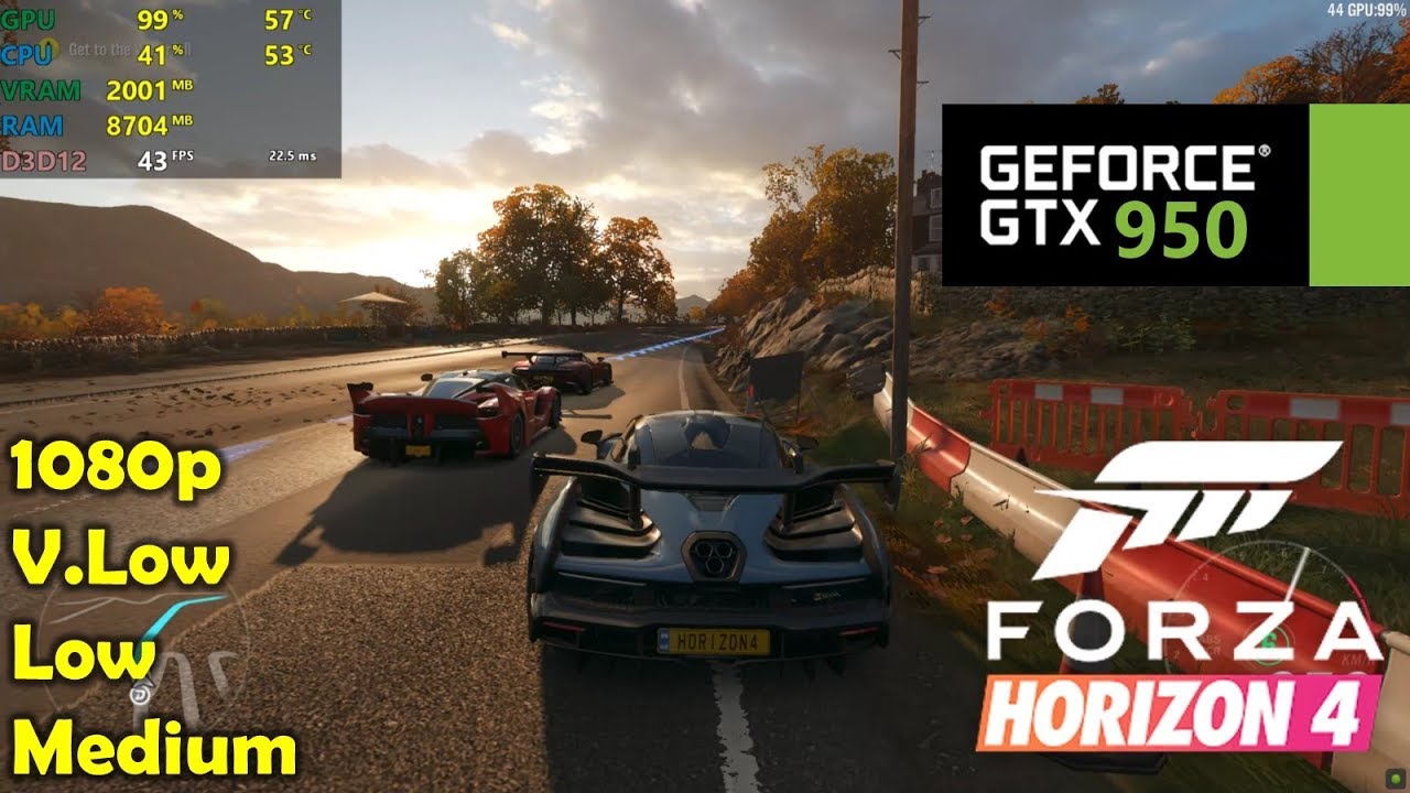 GTX 950 | Forza Horizon 4 - 1080p Very Low, Low & Medium