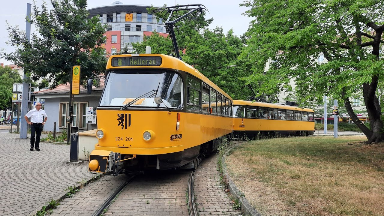 Günter mit der Tatra auf der Linie 8 unterwegs