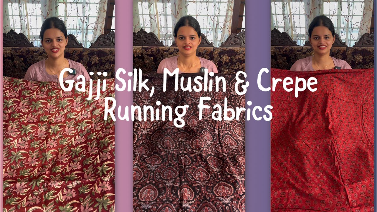 EPI 424|PURE GAJJI SILK, CREPE & MUSLIN AJRAKH RUNNING MATERIALS