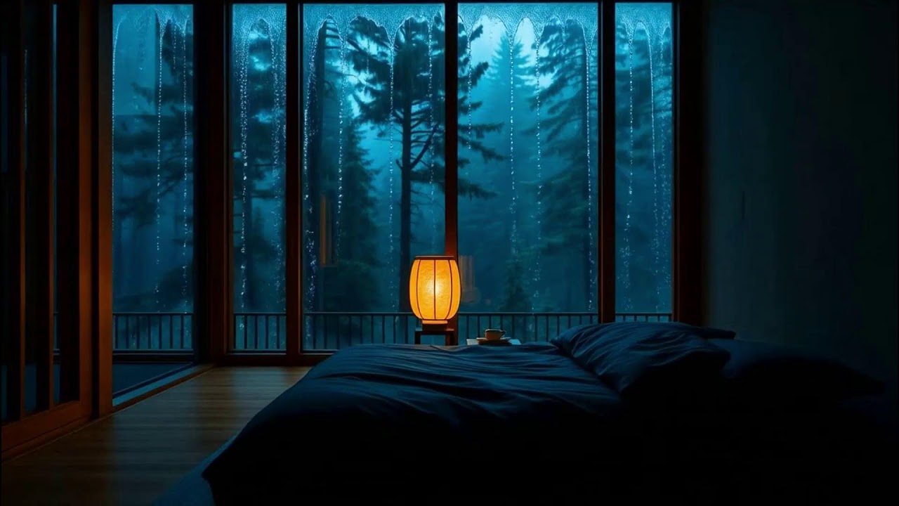 Deep Night Rain Sounds Dark Bedroom 🌧️ No Ads for Sleep Focus Meditation Calm