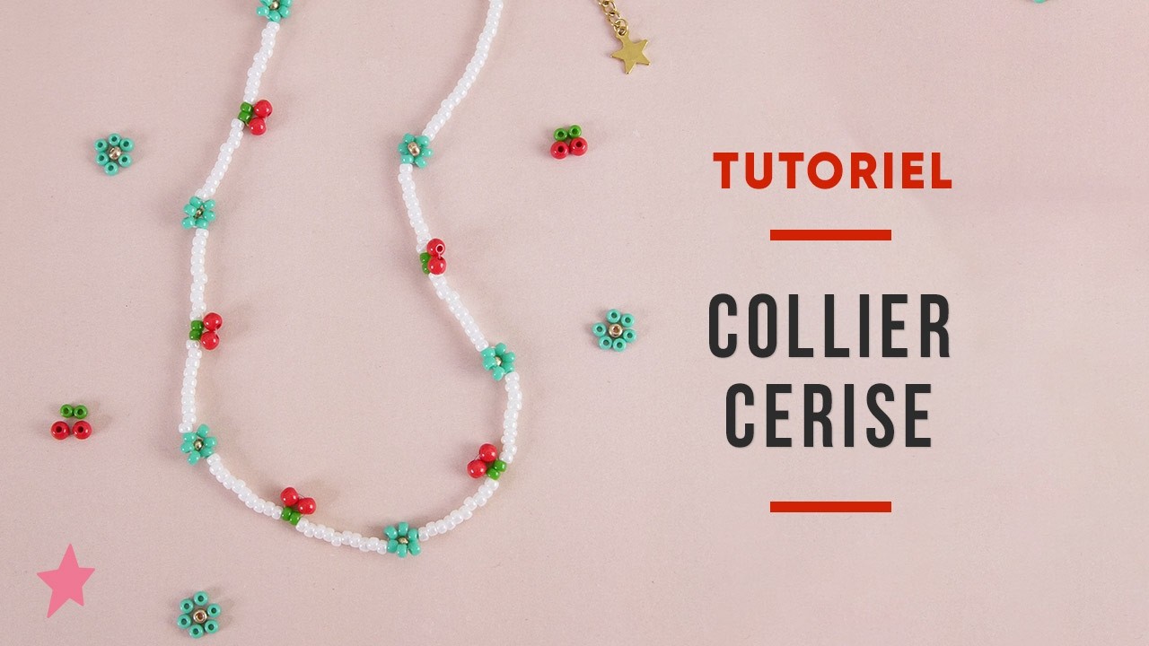 TUTORIEL | Collier Cerise en perle et fleurs en rocailles Miyuki