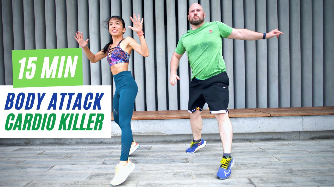 15 MIN Body Attack Cardio Killer - Intense & Effective Full Body Workout - No Equipment