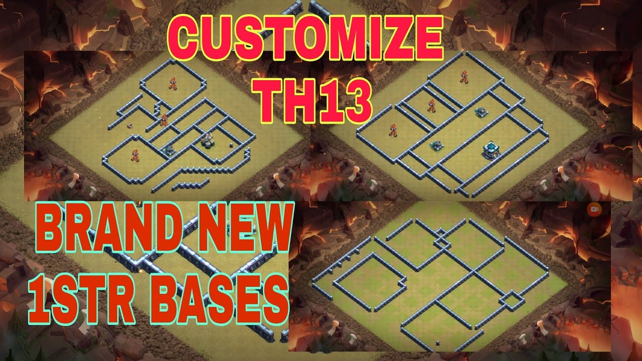 #TOP10 UNIQUE TH13 WAR BASES MOST STRONGEST BASE EVER✌️✌️✌️💝IN CLASH OF CLAN ✌️✌️✌️
