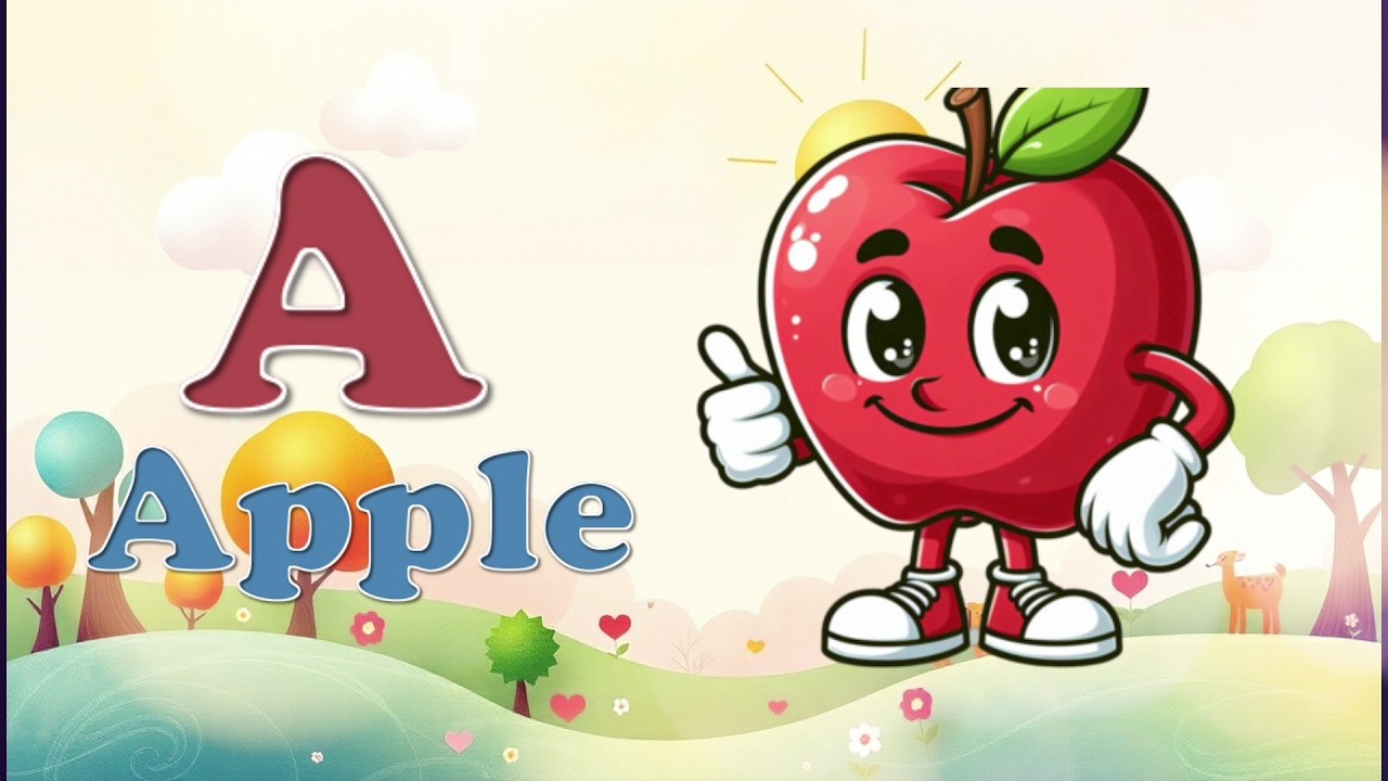 ABC Song for Kids | A is for Apple 🍎 | Fun Alphabet Song with Bright Animations for Kids