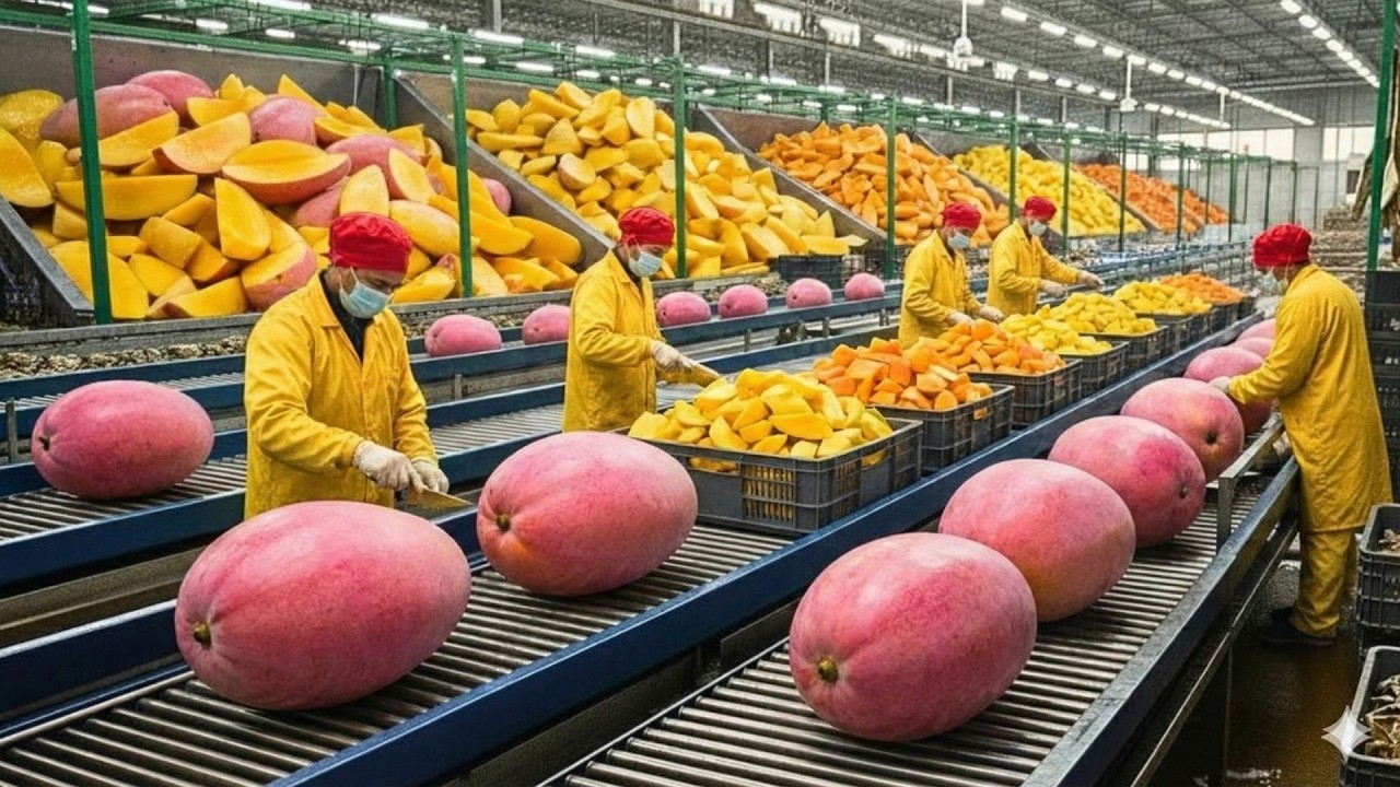 Bagaimana Pabrik Memanen dan Mengolah Jutaan Mangga (Proses Lengkap)
