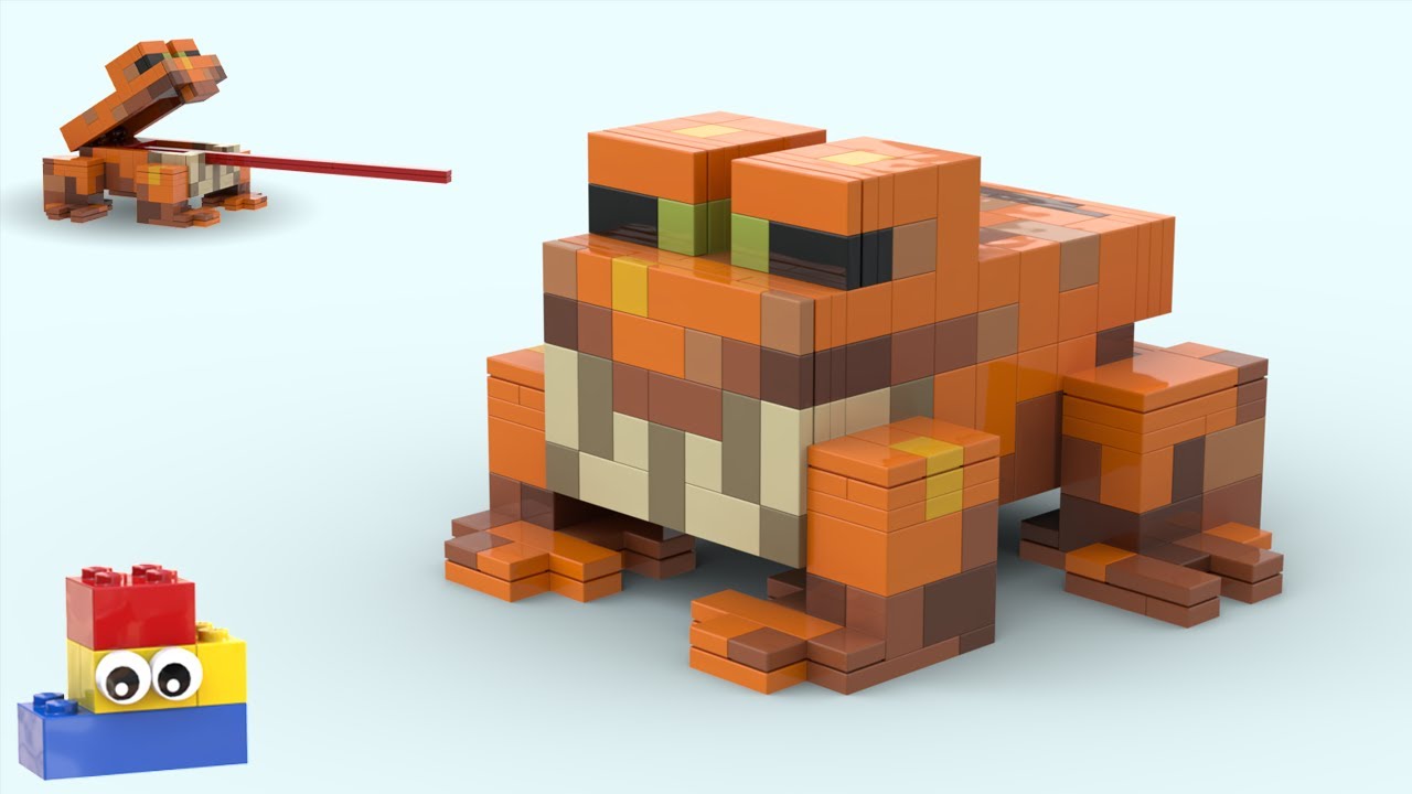 How to build Minecraft Frogs and Tadpoles out of LEGO! (Tutorial // 3 different sizes)