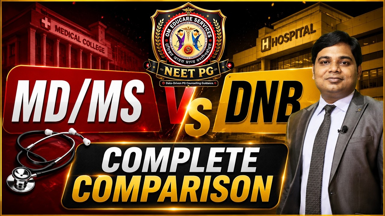 MD/MS vs DNB: Complete Comparison | Fees, Stipend, Cutoff, Career, Admission & Counselling