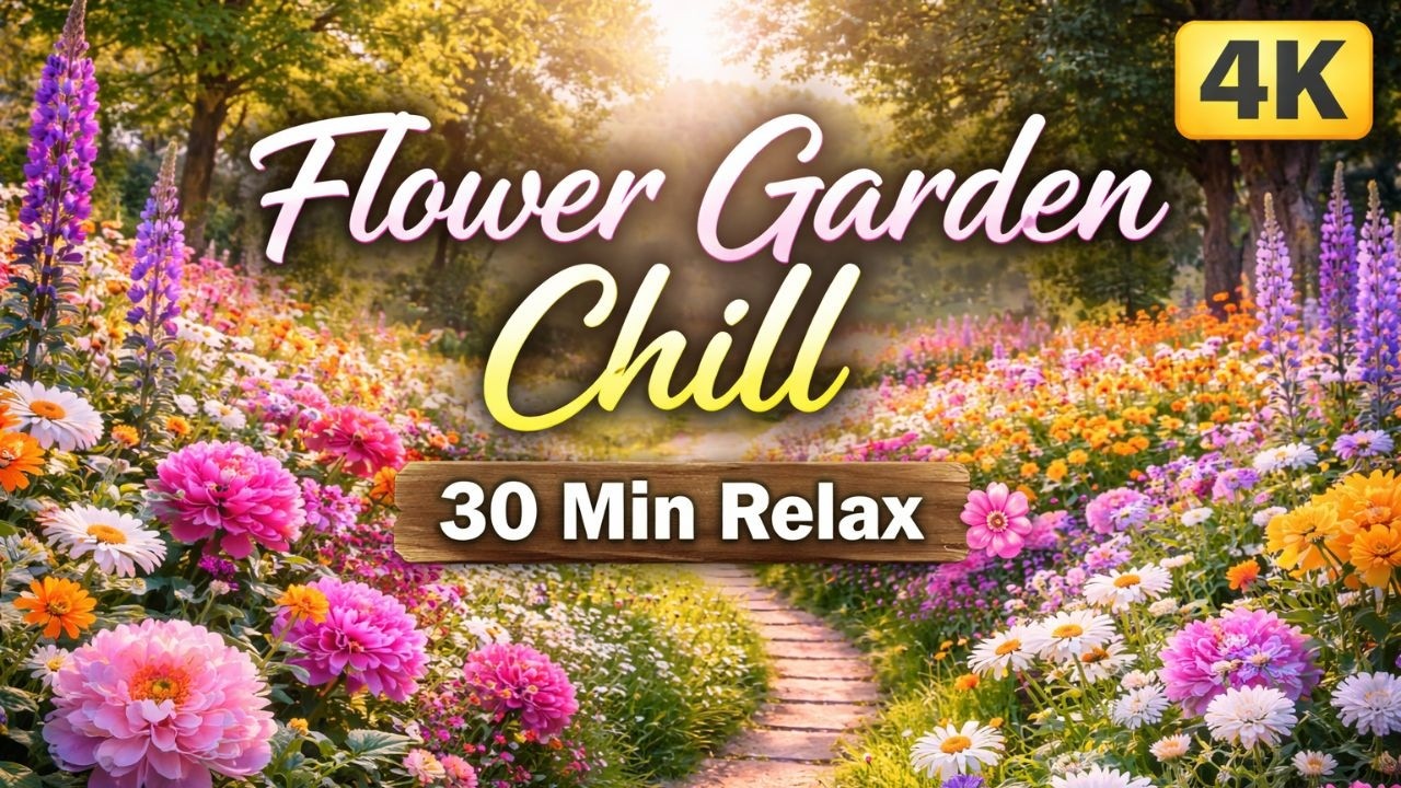 Flower Garden Chill 🌸 30 Min Relax 4K