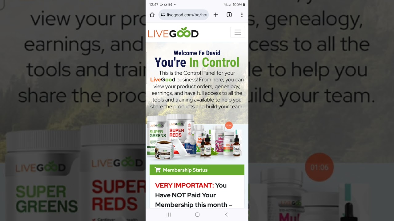 How To Pay LiveGood Annual Membership Fee using Credit Wallet Fund in LiveGood