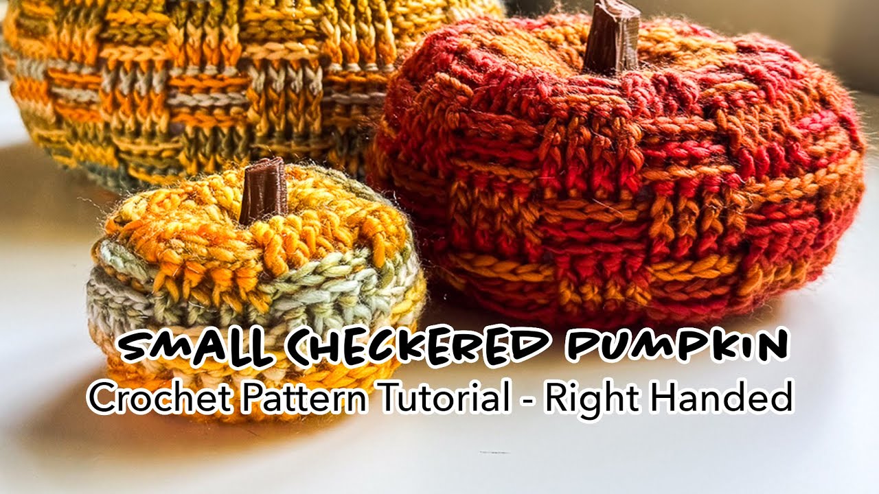 Checkered Pumpkin Crochet Pattern for Right Handed Crocheters