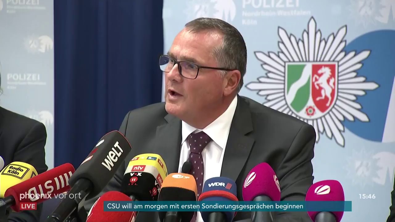 Pressekonferenz der Kölner Polizei zur Geiselnahme im Kölner Hauptbahnhof am 16.10.18