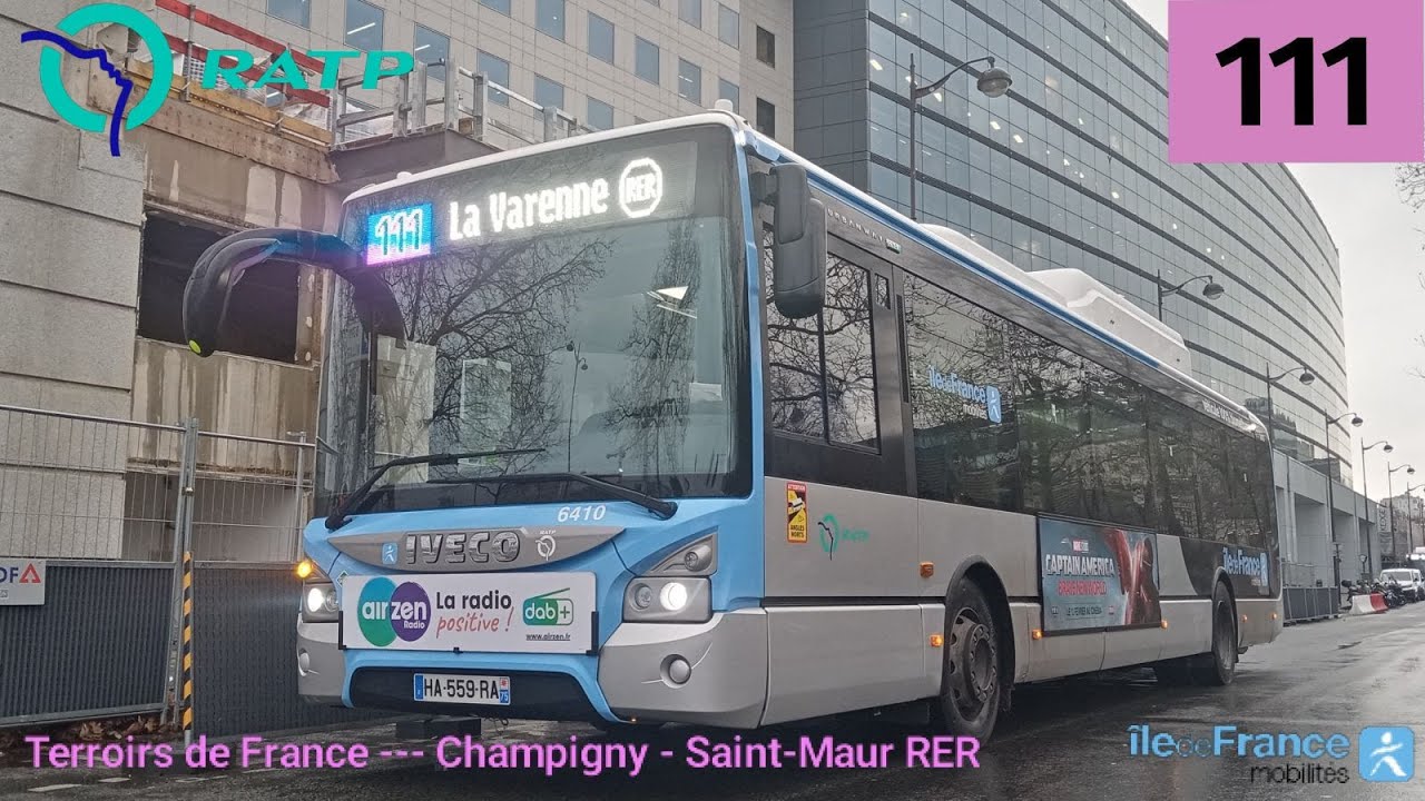Bus 111 RATP - Urbanway 12 GNV N°6410 Terroirs de France --- Champigny - Saint-Maur RER