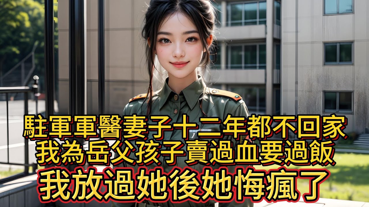 駐軍軍醫妻子十二年都不回家，我為岳父孩子賣過血要過飯，我放過她後她悔瘋了。